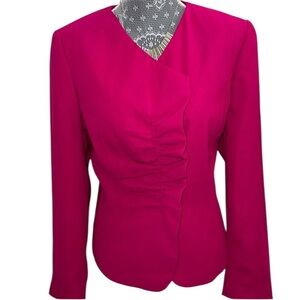 Platinum by Larry Levine Women’s Button Down Blazer Suit Jacket Size 14 Pink